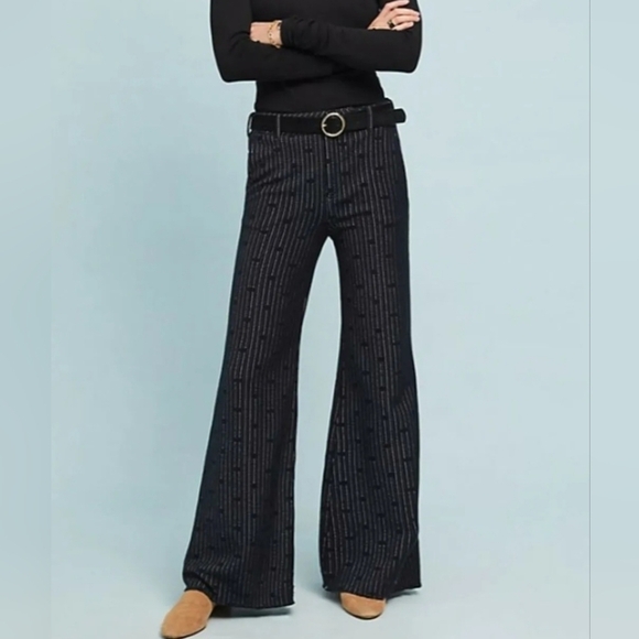 💙💙POSH PARTY HOST PICK💙💙 Anthropologie Pants ‘Cartonnier’ Knit Bootcut 29/10 NWT - Picture 1 of 10